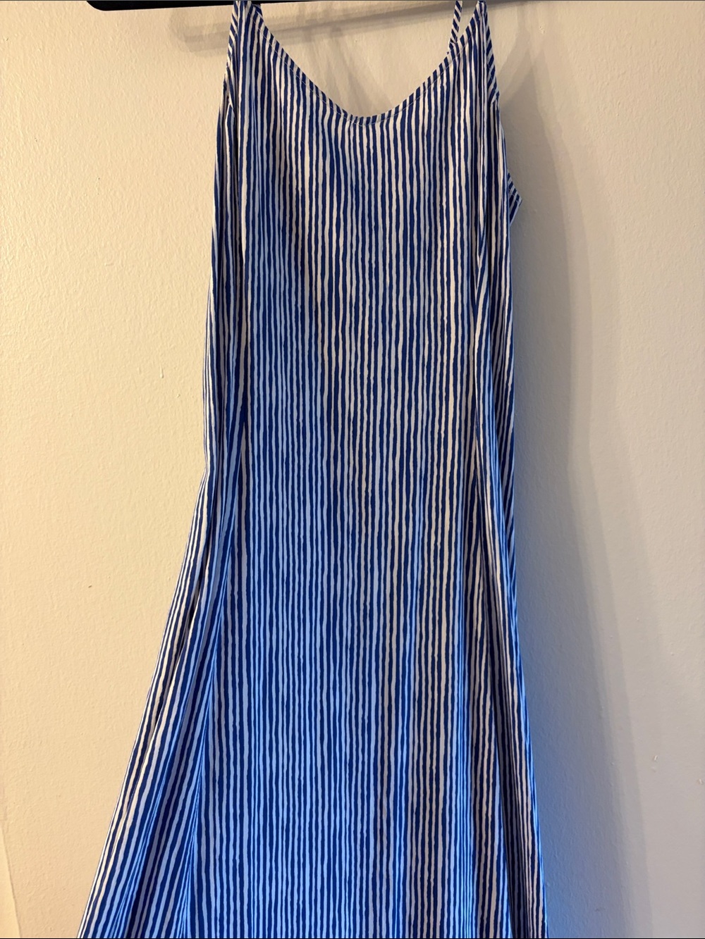 Old Navy Blue and White Striped Midi Dress